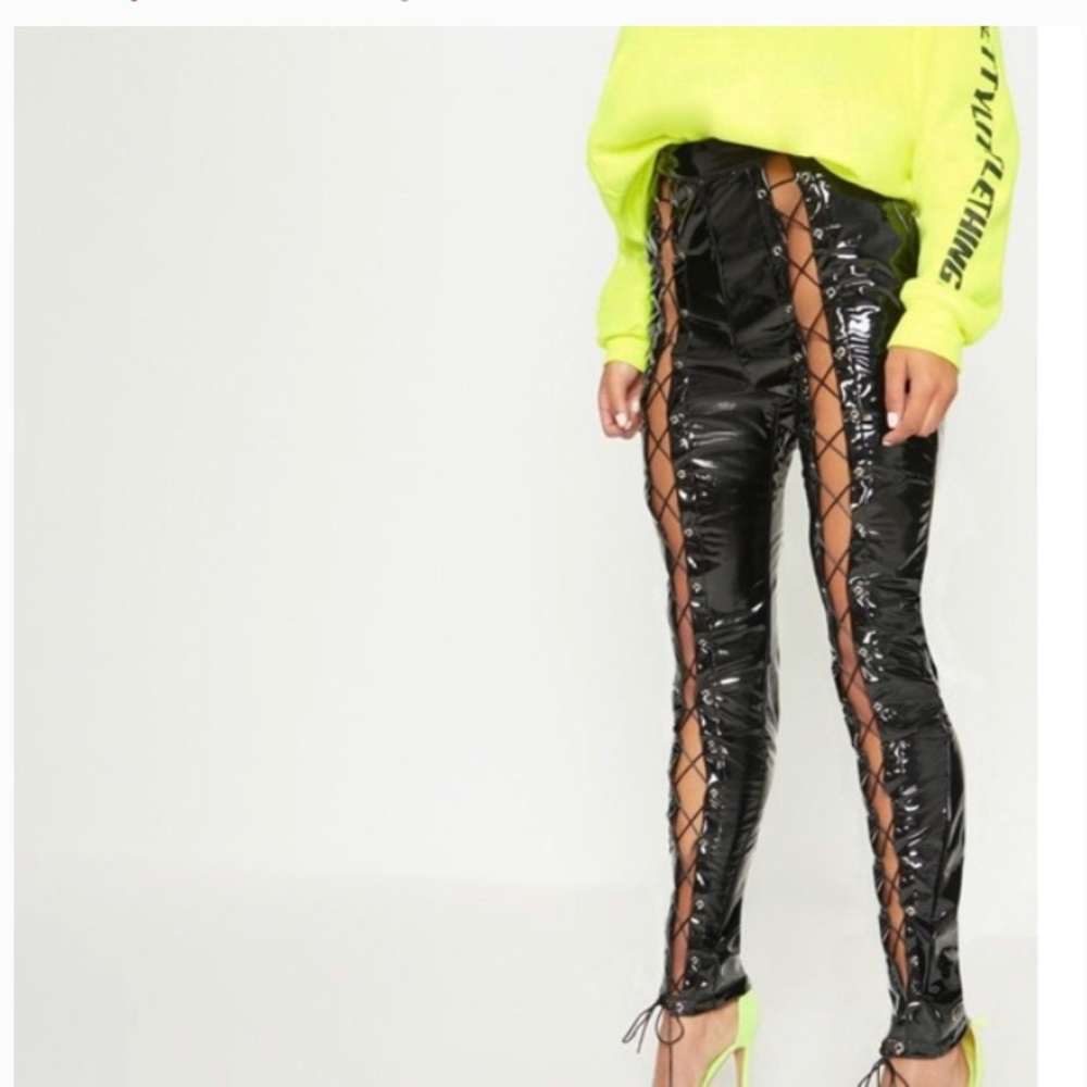 Vinyl Lace Up Pants
